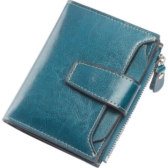 New Small Compact Women Wallet RFID Blocking Genuine Leather Bifold Purse - Picture 1 of 6